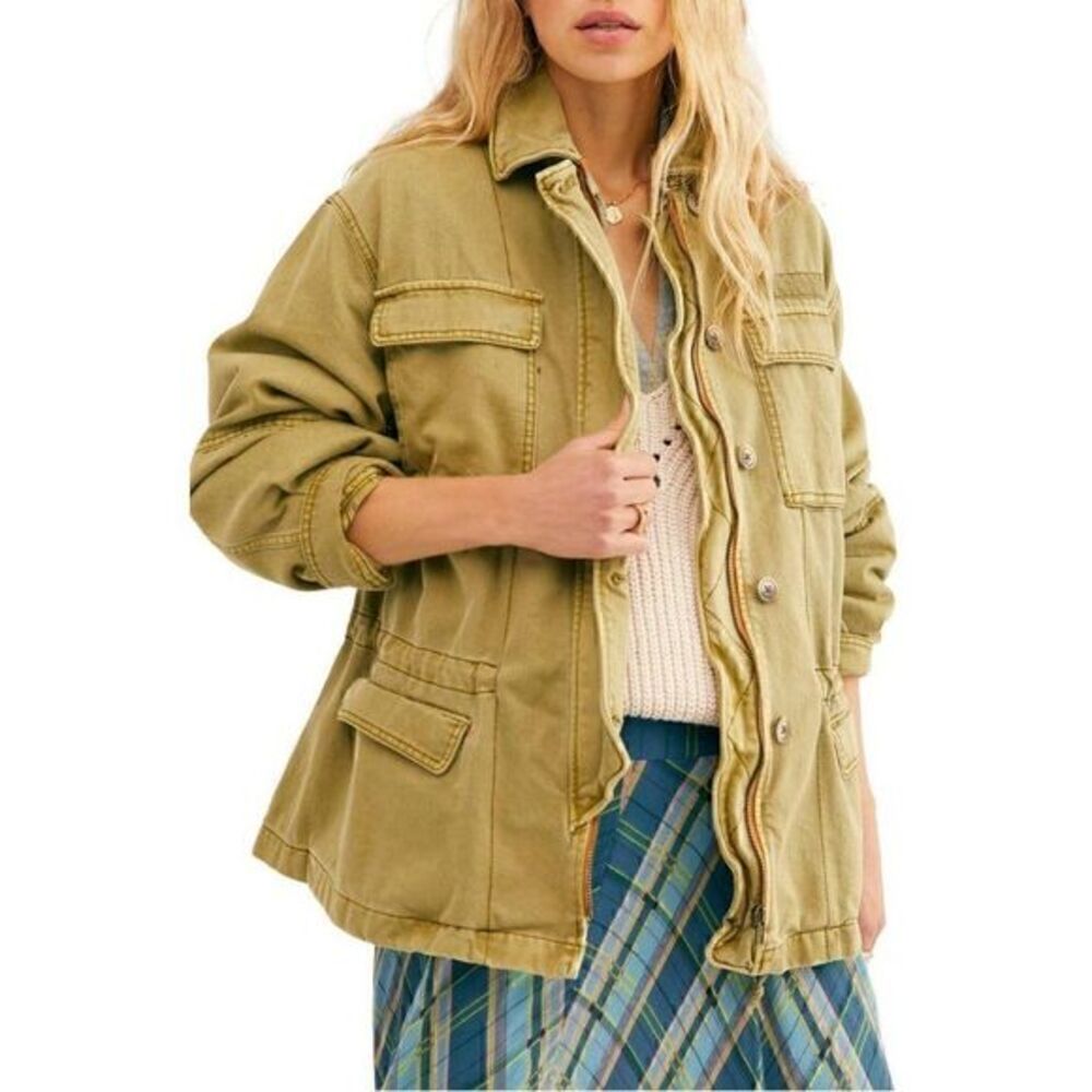 Free People NEW Green Oversized Utility Jacket XS